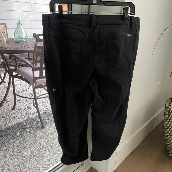 Eddie Bauer Pull On Cropped Capri Nylon Cargo Pants Easy Care Black Sz 12 - Picture 5 of 15